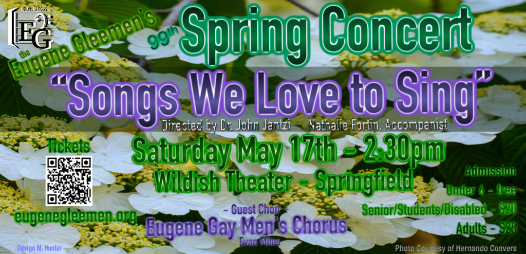 💐"Songs We Love to Sing'’ with Eugene Gay Men's Chorus 💐